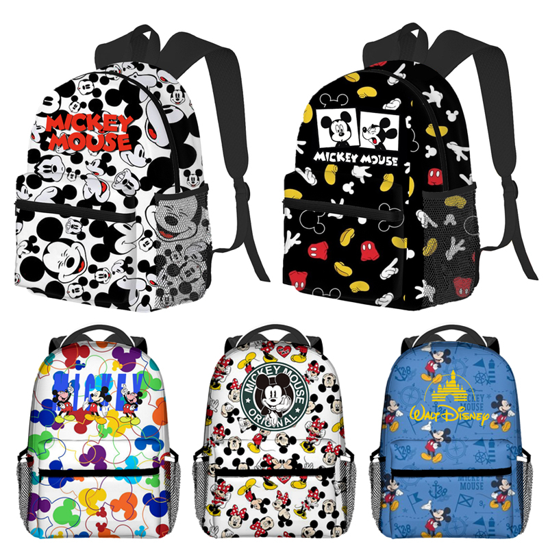 กระเป๋าเป้สะพายหลัง กระเป๋านักเรียน พิมพ์ลาย Disney Mickey Mouse ขนาดใหญ่ จุของได้เยอะ เหมาะกับให้เป็นของขวัญ สําหรับเด็กนักเรียนผู้ชาย และเด็กผู้หญิง