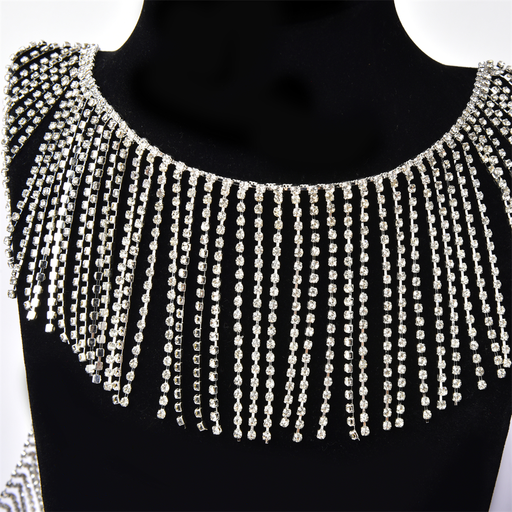 คริสตัล Fringe Trim เย็บ Rhinestone พู่จี้ Charms ริบบิ้นสําหรับชุดแต่งงานเสื้อผ้าหมวก edge Decoratio
