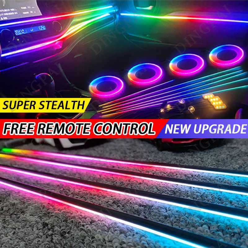 ((พร้อมส่ง) 18 in 1 แถบไฟ LED อะคริลิค ควบคุมผ่านแอป สําหรับตกแต่งภายในรถยนต์ DIY