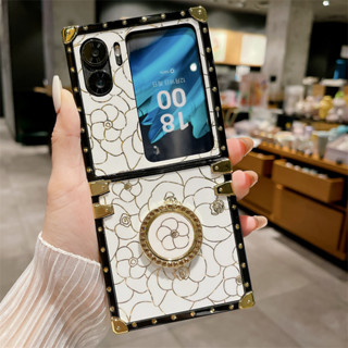 เคสโทรศัพท์หนัง ฝาพับ ลายดอกไม้ กันกระแทก สําหรับ OPPO Find N2