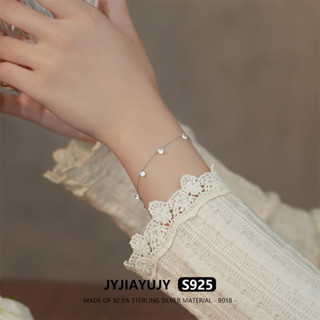 Jyjiayujy สร้อยข้อมือเงินแท้ 100% 925 4 มม. ประดับเพทาย สีขาว คุณภาพสูง แฟชั่น B018