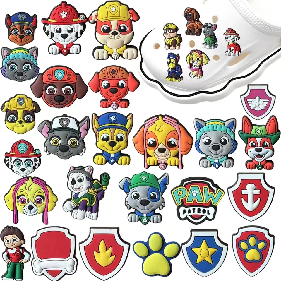 เครื่องรางรองเท้า PAW Patrol Series น่ารักพร้อมอุปกรณ์เสริม PVC ปุ่ม