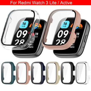 สําหรับ Redmi Watch 3 lite เคสกระจกนิรภัย ป้องกันหน้าจอ แข็ง PC กันชน กรอบ เคสแบบเต็ม