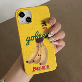 เคสโทรศัพท์มือถือ ป้องกันกล้อง ย่อยสลายได้ ลายกล้วย สําหรับ iPhone 14 13 12 11 Pro Max