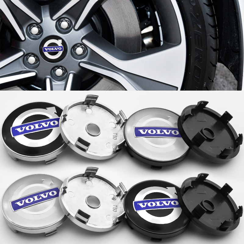 Volvo 4pcs 60 มม.รถล้อ Hub Center ฝาครอบป้ายรถยนต์สําหรับ Volvo V60 V90 XC90 S60 S90 XC40 XC60 C30 S