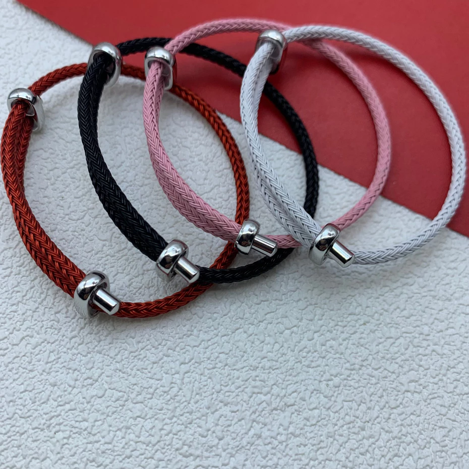 เชือกลวดเหล็ก 3 มม. หัวเข็มขัดสีเงิน สําหรับสร้อยข้อมือและเครื่องประดับ DIY