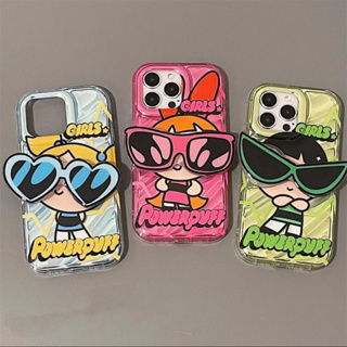 เคสโทรศัพท์มือถือนิ่ม ลายแว่นกันแดด Powerpuff Girls สําหรับ iphone11 12 13 14 promax x xs xr i7 i8