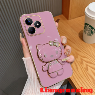 เคส realme C53 5g 2023 เคสโทรศัพท์มือถือ ซิลิโคนนิ่ม กันกระแทก ลายการ์ตูนแมว พร้อมที่ตั้งวาง สําหรับ realme C53 5g 2023 DDKTM01 น่ารัก ลายการ์ตูน กันกระแทก