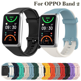 สายนาฬิกาข้อมือ ซิลิโคนนิ่ม หลากสี สําหรับ oppo Band 2 Smartband oppo band2