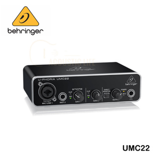 Behringer U-Phoria UMC22 ออดิโอไฟล์ 2x2 อินเตอร์เฟซเสียง USB พร้อมไมโครโฟนพรีแอมป์