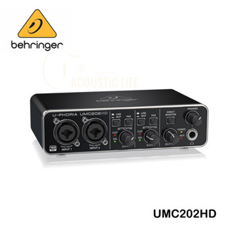 Behringer U-Phoria UMC202HD ออดิโอไฟล์ 2x2, 24-Bit / 192 kHz อินเตอร์เฟซเสียง USB พร้อมไมค์พรีแอมป์ Midas