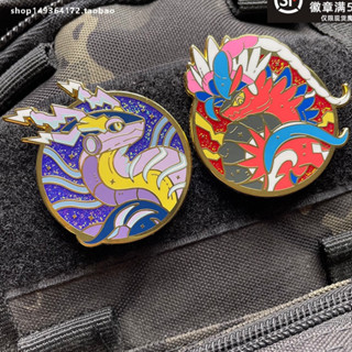 【Customized 】แผ่นแพทช์โลหะ ลาย Pok é mon Zhu Zi Divine Beast Morality Chapter, Milton, Guleton 3D Velcro Patch /Badges /armband /Emblem สําหรับตกแต่งเสื้อแจ็กเก็ตยีน หมวกเป้