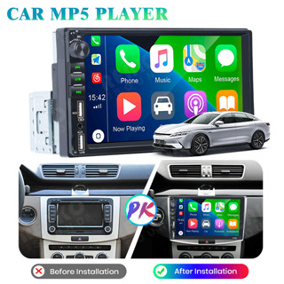 เครื่องเล่นวิทยุสเตอริโอ 7 นิ้ว Carplay 1 Din หน้าจอสัมผัส พร้อมตัวรับสัญญาณ BT FM รองรับกล้องหลัง สําหรับรถยนต์