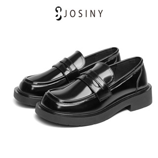 JOSINY ใหม่ รองเท้าโลฟเฟอร์หนัง พื้นหนา ขนาดเล็ก สไตล์อังกฤษย้อนยุค เรียบง่าย สําหรับผู้หญิง 35-40 2023