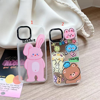 เคสโทรศัพท์มือถือ กันกระแทก ลายกระต่าย หมี สําหรับ iPhone14 11 12 13 13Pro 13ProMAX