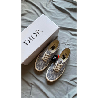 Vans X Dior Vans Aut รองเท้าผ้าใบลําลอง ข้อสั้น ใส่สบาย สีเทาร็อค สําหรับผู้ชาย ผู้หญิง เหมาะกับการเล่นกีฬา