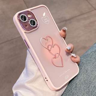 เคสโทรศัพท์มือถือแบบแข็ง ลายหัวใจ สีชมพู สําหรับ iPhone 14 Promax 13 Promax 12 Promax 11Promax 14plus