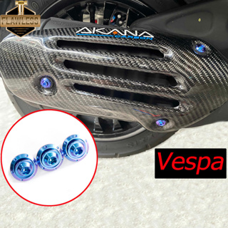 FLAWLESSTI Vespa Sprint 150 Primavera 150 กันร้อนเวฟ น็อต น็อตยึดท่อ น็อตยึดท่อ น๊อตไททาเนียม เกรด5