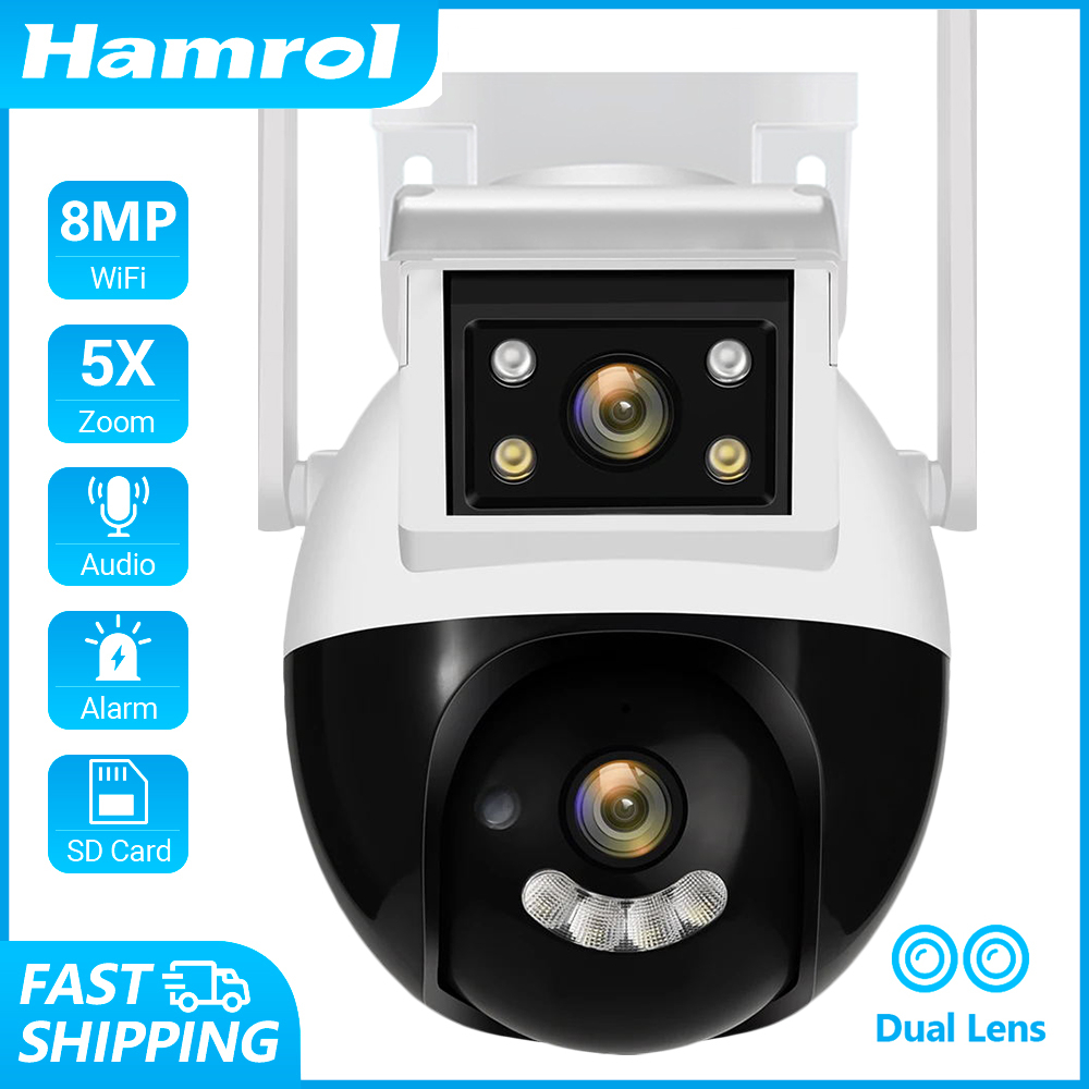 Hamrol กล้องวงจรปิดอัจฉริยะ 4K 8MP WiFi 2 ทาง กันน้ํา