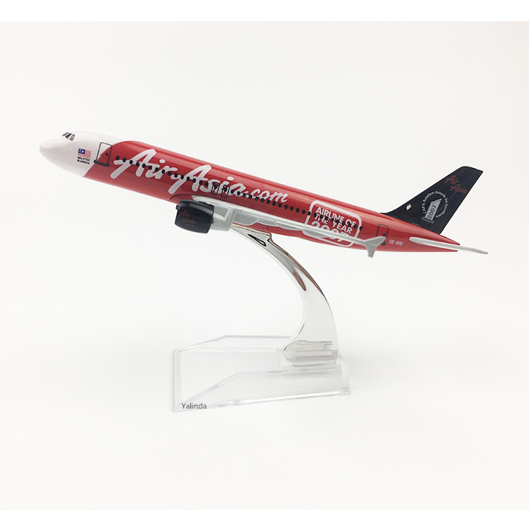 Yalinda Air Asia BEST 2007 A320 16 ซม.ชุดเครื่องบินเด็กวันเกิดของเล่นเครื่องบินรุ่น