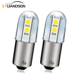 Ruiandsion หลอดไฟ LED BA9S T4W DC 6V สีขาวอบอุ่น สีขาว สีเหลือง สําหรับติดตกแต่งภายในรถยนต์