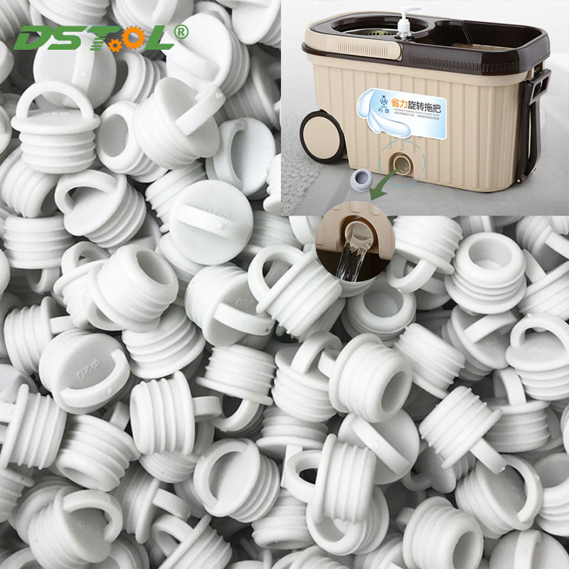 ซิลิโคนสีขาวน้ํา Stopper ท่อระบายน้ําปลั๊กฝาครอบ Mop Ucket ท่อระบายน้ํา Outlet Stopper การออกแบบหยดน้ําสําหรับห้องน้ําซักรีดห้องครัว
