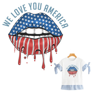 สติกเกอร์ไวนิล ลาย Love America Parches On Clothing Diy สําหรับติดตกแต่งเสื้อผ้า