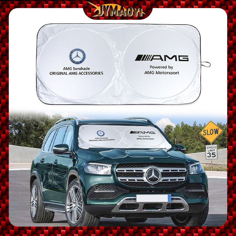 ใหม่รถด้านหน้ากระจก Sun Visor ขนาดใหญ่พับบังแดดความร้อน Sun Protection สําหรับ Mercedes Benz AMG CLA W202 W214 W205 W211 W123 W220 W124 W212 W204
