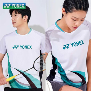 Yonex2023 เสื้อกีฬาแบดมินตัน แขนสั้น ระบายอากาศ แห้งเร็ว ใส่สบาย สําหรับเด็กผู้ชาย และผู้หญิง