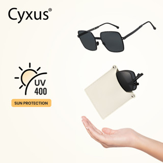 Cyxus แว่นตากันแดด เลนส์โพลาไรซ์ กรอบสี่เหลี่ยม ป้องกัน UV400 พับได้ ขนาดใหญ่ สําหรับผู้ชาย ผู้หญิง เหมาะกับการขับขี่ กลางแจ้ง 1107