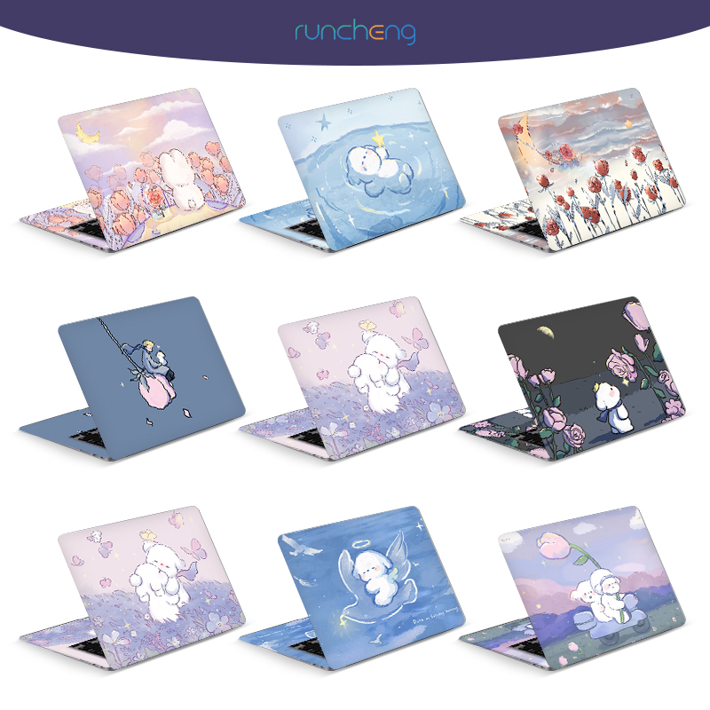 [2 ชิ้น] DIY Little Prince Design Laptop Cover Sticker Cute Puppy Laptop Computer Skin Art Decal 12/13/14/15/17 นิ้ว