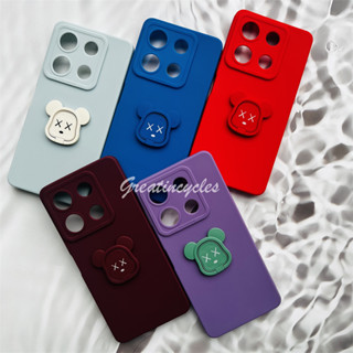 Itel A60 A622L A60s เคสซิลิโคน TPU แบบนิ่ม บางพิเศษ กันกระแทก ป้องกันกล้อง พร้อมแหวนขาตั้ง รูปหมีโหด แบบพกพา