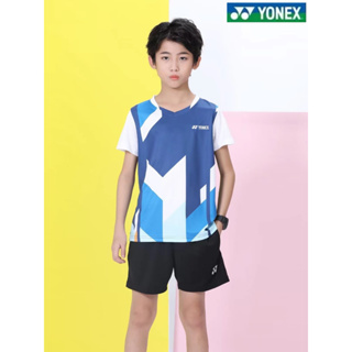 Yonex2023 ใหม่ ชุดเสื้อแขนสั้น คอกลม แห้งเร็ว ระบายอากาศ สไตล์เกาหลี สําหรับผู้ชาย และผู้หญิง