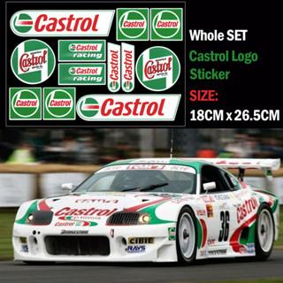 สติกเกอร์สะท้อนแสง ลายโลโก้ Castrol กันน้ํา สําหรับติดตกแต่งหมวกกันน็อค รถจักรยานยนต์ รถแข่ง