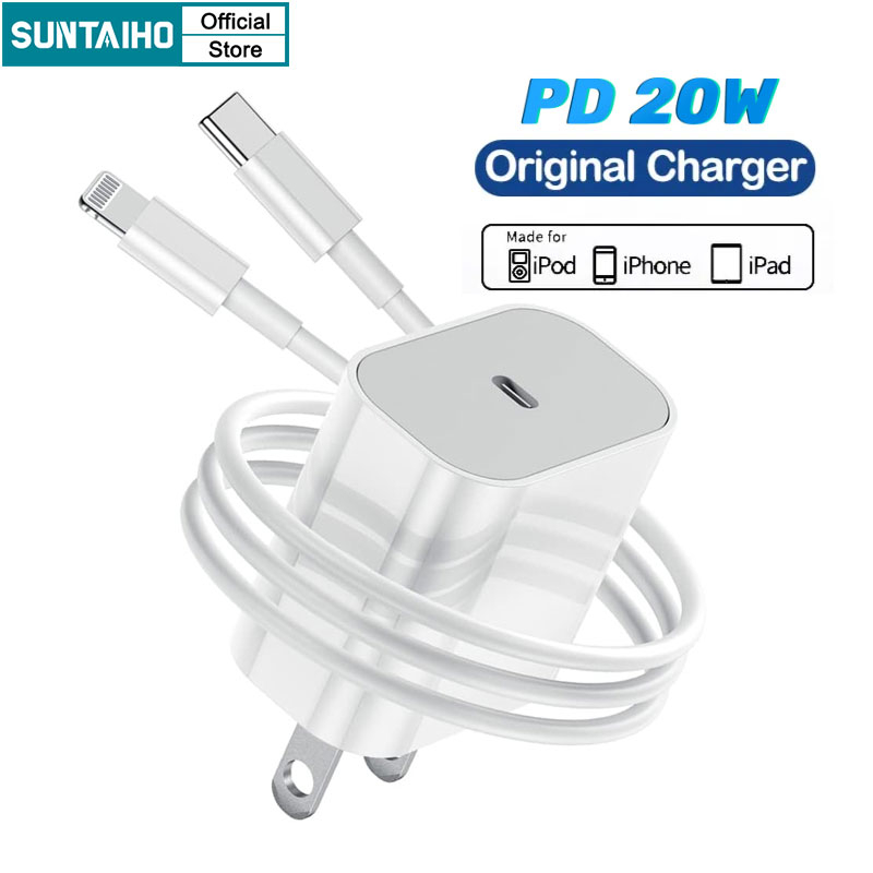Suntaiho 35W อะแดปเตอร์ชาร์จเร็ว 20W PD Usb C สําหรับ Iphone 15 Pro Max 14 Pro Max 12 Pro Max 13Pro 11 Type C Xiaomi Travel PD