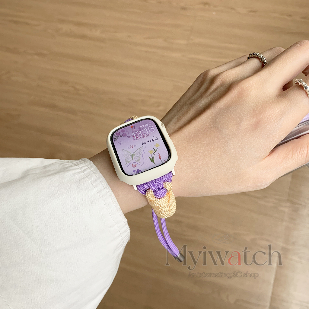 【สาย+เคส】สายนาฬิกาข้อมือไนล่อน แบบบางพิเศษ สีหวาน สําหรับ iwatch Serie 8 7 6 SE 5 4 3 2 1 iwatch Band 49 มม. 44 มม. 45 มม. 42 มม. 40 มม. 38 มม. 41 มม. 40 มม. - รูปที่ 2