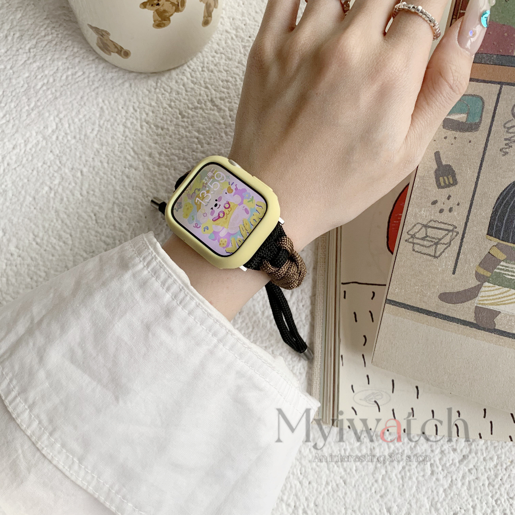 【สาย+เคส】สายนาฬิกาข้อมือไนล่อน แบบบางพิเศษ สีหวาน สําหรับ iwatch Serie 8 7 6 SE 5 4 3 2 1 iwatch Band 49 มม. 44 มม. 45 มม. 42 มม. 40 มม. 38 มม. 41 มม. 40 มม. - รูปที่ 4