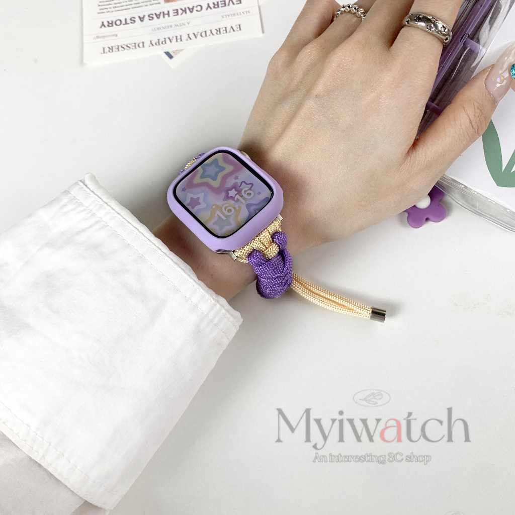 【สาย+เคส】สายนาฬิกาข้อมือไนล่อน แบบบางพิเศษ สีหวาน สําหรับ iwatch Serie 8 7 6 SE 5 4 3 2 1 iwatch Band 49 มม. 44 มม. 45 มม. 42 มม. 40 มม. 38 มม. 41 มม. 40 มม. - รูปที่ 6
