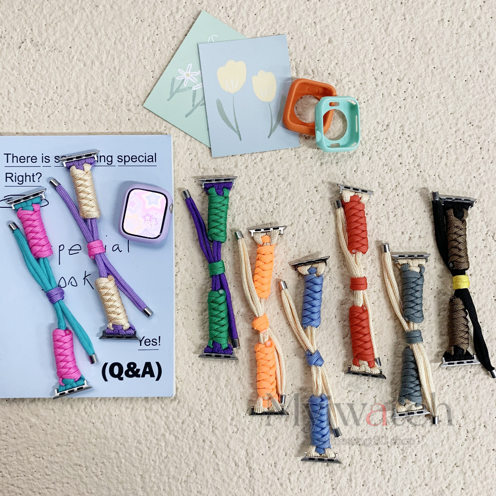 【สาย+เคส】สายนาฬิกาข้อมือไนล่อน แบบบางพิเศษ สีหวาน สําหรับ iwatch Serie 8 7 6 SE 5 4 3 2 1 iwatch Band 49 มม. 44 มม. 45 มม. 42 มม. 40 มม. 38 มม. 41 มม. 40 มม. - รูปที่ 7