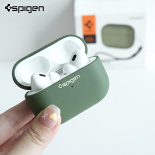 Spigen เคสซิลิโคน TPU หนัง พร้อมสายคล้องไนล่อน สําหรับ AirPods Pro รุ่นที่ 2