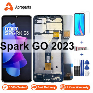 อะไหล่หน้าจอสัมผัส LCD พร้อมกรอบ แบบเปลี่ยน สําหรับ Tecno Spark Go 2023 BF7 BF7n