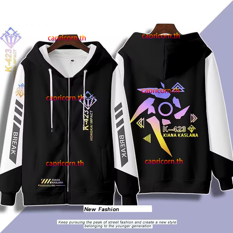 New Anime Honkai Impact 3 Kiana Kaslana Hoodie Japanese Men's Fashion Women's Loose 3D Printing Swea