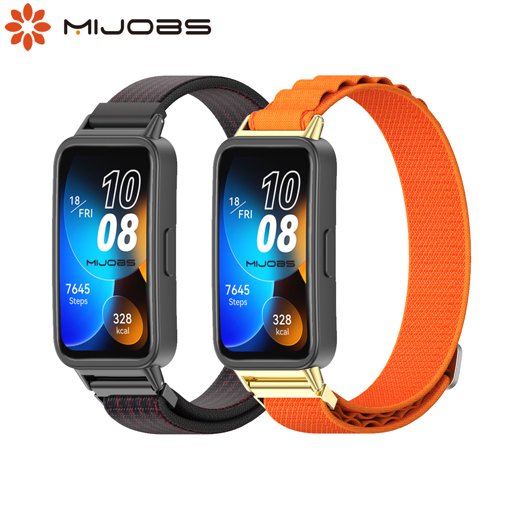 MIJOBS สายไนลอนสําหรับ Huawei Band 11 Pro 11 10 9 8 7 กีฬาไนลอนสายรัดข ้ อมือสําหรับ Huawei Band 7 NFC Global รุ ่ นสมาร ์ ทนาฬิกาสร ้ อยข ้ อมือเข ็ มขัดอุปกรณ ์ เสริม