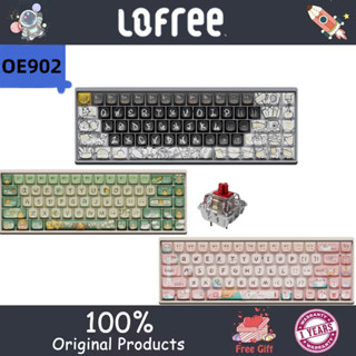 Lofree 0E902 คีย์บอร์ดไร้สาย บลูทูธ สีแดง