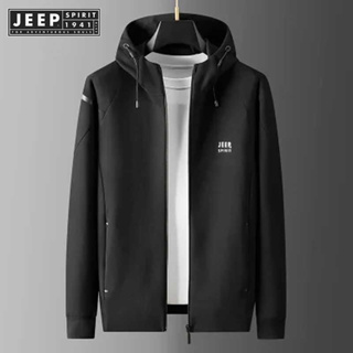 JEEP SPIRIT 1941 ESTD เสื้อแจ็กเก็ตเบสบอล คอปกตั้ง ลําลอง แฟชั่นฤดูใบไม้ร่วง สําหรับผู้ชาย