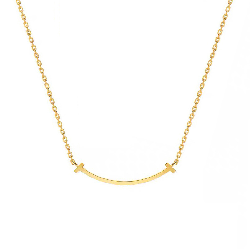 Ht สร้อยคอสเตนเลส ไทเทเนียม จี้หน้ายิ้ม ไม่จางหาย สําหรับผู้หญิง - รูปที่ 5