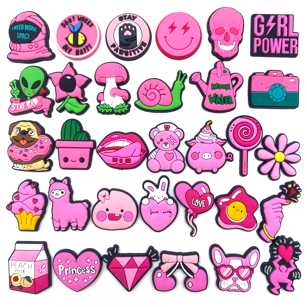 Jibbit 32Kidds Pink Series รองเท้า Charms อุปกรณ์เสริม PVC