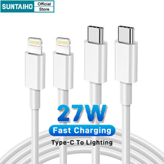 Suntaiho ของแท้ สายชาร์จ USB C PD 27W Type C เป็น iOS 12 13 14 สําหรับ iPhone 14 Pro Max 13 12 11 Pro Max