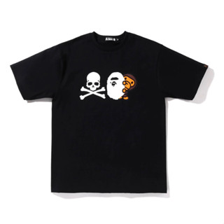 Bape พิมพ์ลายแฟชั่น ★ เสื้อยืดคอกลม แขนสั้น ผ้าฝ้าย 230 กรัม สําหรับทุกเพศ