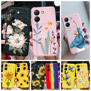 เคสโทรศัพท์ซิลิโคน TPU แบบนิ่ม ลายดอกทานตะวัน สีแคนดี้ สําหรับ Vivo Y36 2023 Y36 Y 36 5G V2248